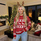 Women's Knitted Christmas Jumper – Festive Xmas Sweater, Long Sleeve Holiday Pullover