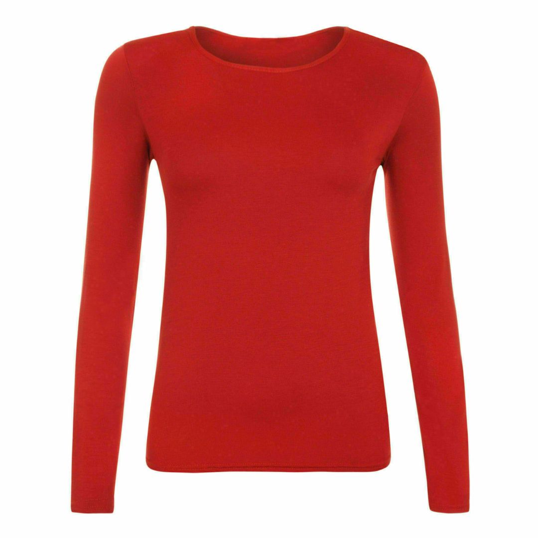 LUXE DIVA New Ladies Long Sleeve Round Neck T-Shirt Top Size 8-26