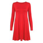 Load image into Gallery viewer, LUXE DIVA WOMEN LADIES LONG SLEEVE SWING DRESS FLARED A LINE SKATER DRESS TOP SIZE 8-26

