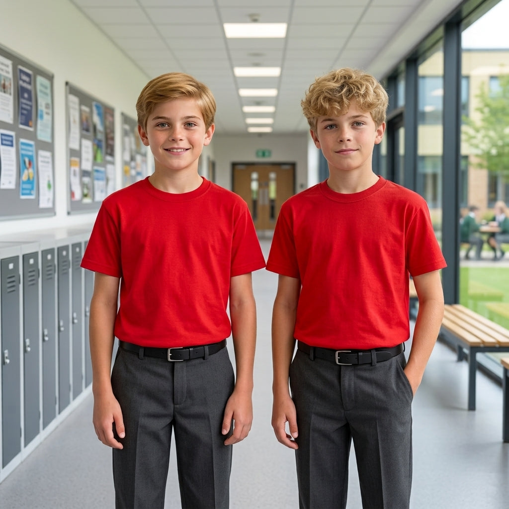LUXE DIVA Kids Plain T-Shirts Boys & Girls School PE Tops Ages 2–15 Years Pack of 1, 2 or 3