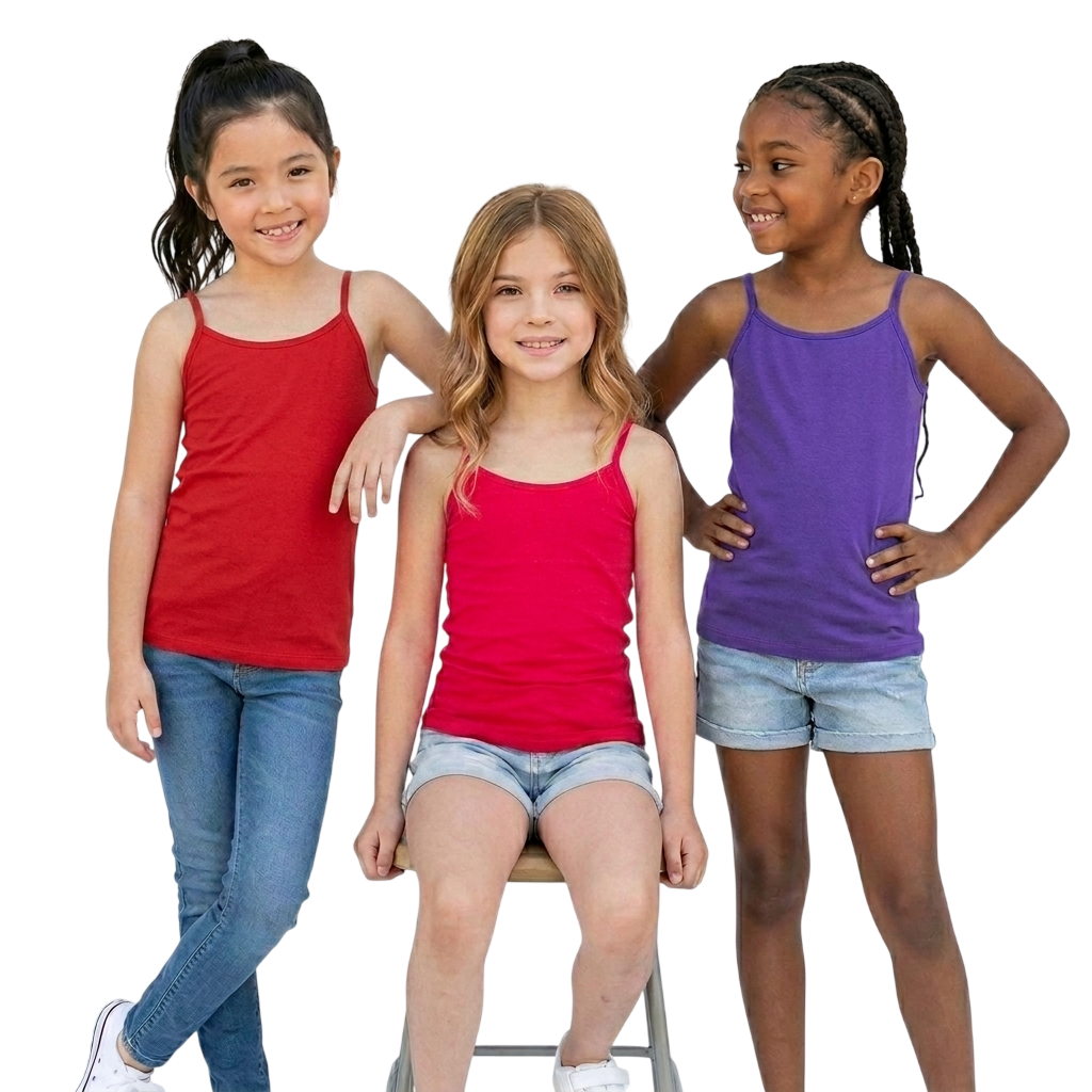 LUXE DIVA Pack of 3 Spaghetti Strap Tank Tops for Girls