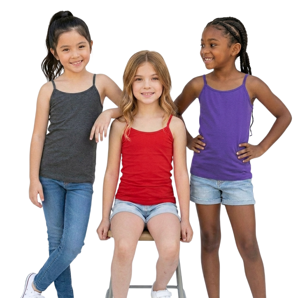LUXE DIVA Pack of 3 Spaghetti Strap Tank Tops for Girls