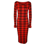 Load image into Gallery viewer, LUXE DIVA Ladies Womens Long Sleeve Stretch Jersey Bodycon Printed MIDI Dress Plus Size
