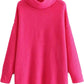 LUXE DIVA Women Chunky Knitted High Polo Roll Neck Baggy Oversized Winter Jumper Dress Top