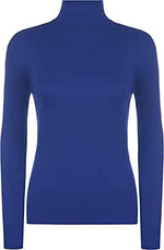 Load image into Gallery viewer, LUXE DIVA Women Ladies Ribbed Stretch Polo Turtle Neck Rib Top Jumper UK Size S/M-XXXL
