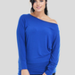 LUXE DIVA One Off-Shoulder Tops with Long Sleeves, Off Shoulder Batwing Jumper, Ladies Batwing Top in Black, Red, White Plus 21 Colors More UK