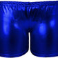 LUXE DIVA Kids Metallic Wet Look Hot Pants Womens Red Blue Shiny Halloween Summer Fancy Party Disco Wet Look Shorts