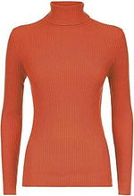Load image into Gallery viewer, LUXE DIVA Women Ladies Ribbed Stretch Polo Turtle Neck Rib Top Jumper UK Size S/M-XXXL
