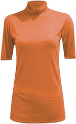 Load image into Gallery viewer, Womens Ladies Turtle Polo Neck Jumper Short Sleeve Top High Neck T Shirt Top Plus 16-26
