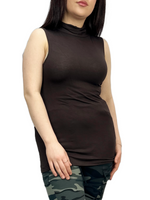 Load image into Gallery viewer, Women Turtle Neck Sleeveless Tops Bodycon Casual Shirt Jumper Top Plain Polo Neck
