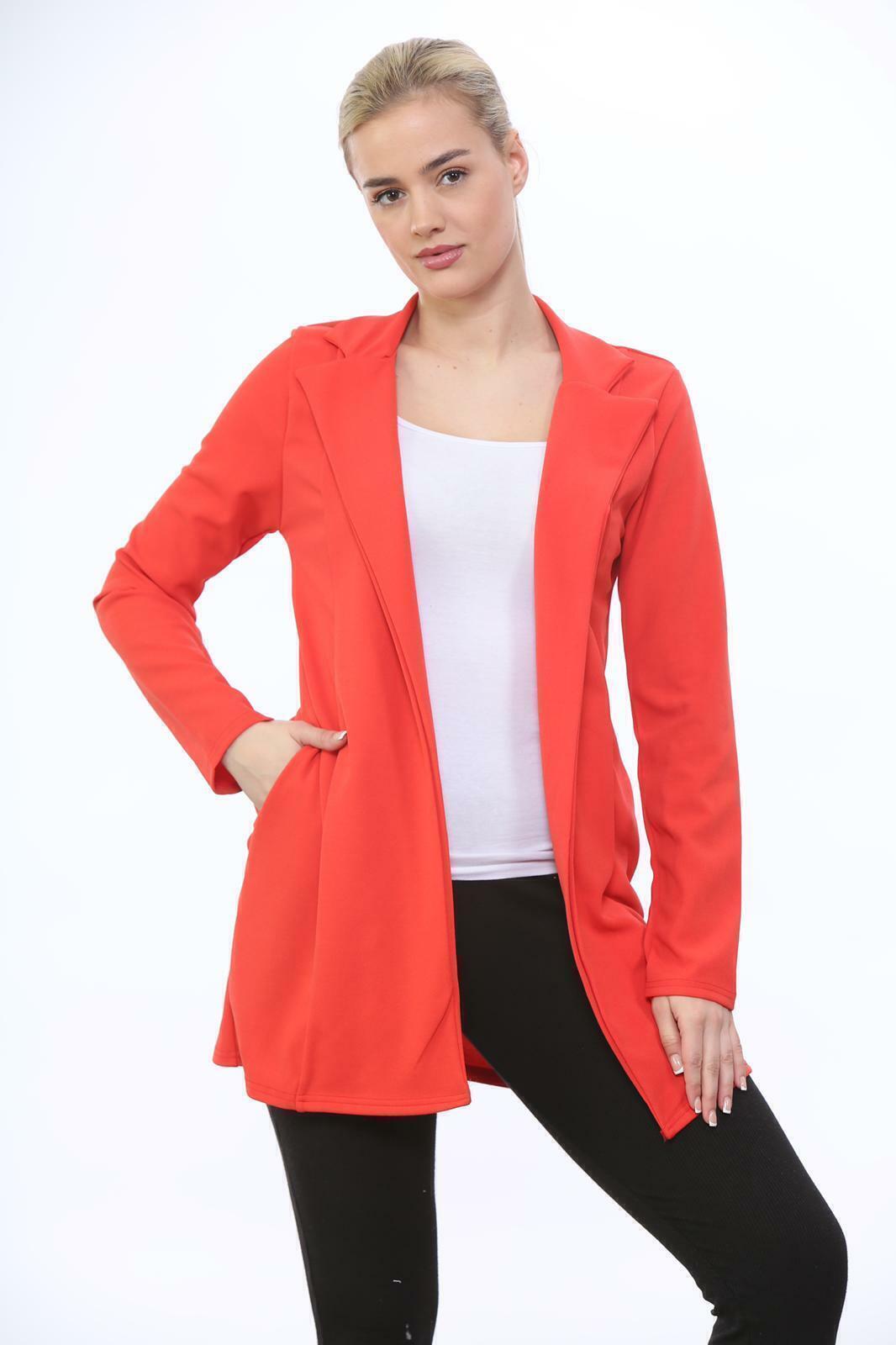LUXE DIVA Women's Plus Size Longline Open Front Blazer