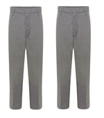 Load image into Gallery viewer, BOYS CHILDREN SCHOOL TROUSERS STURDY STOCKY WIDER FIT HALF ELASTICATED PANT SIZE
