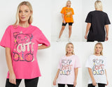 LUXE DIVA Women's Oversized Slogan T-Shirt Baggy Fit