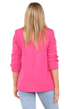 Load image into Gallery viewer, Woman’s fully lined blazer rouge sleeve collar dustar coat long Italian blazer
