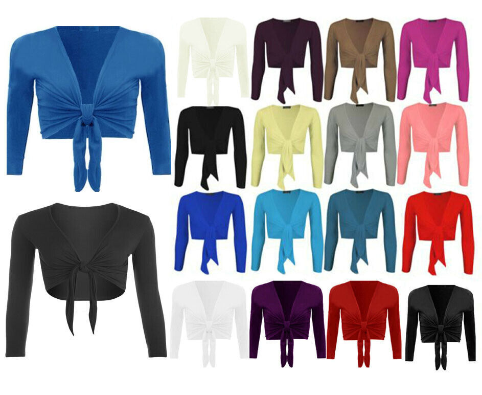 LUXE DIVA Women's Tie Up Crop Bolero Shrug Wrap