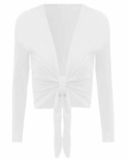 LUXE DIVA Women's Tie Up Crop Bolero Shrug Wrap