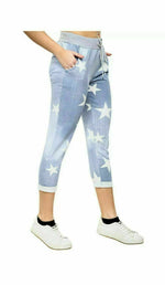 Load image into Gallery viewer, Women Joggers Italian Floral Print Trousers Casual Jogging Bottoms Ladies Pants
