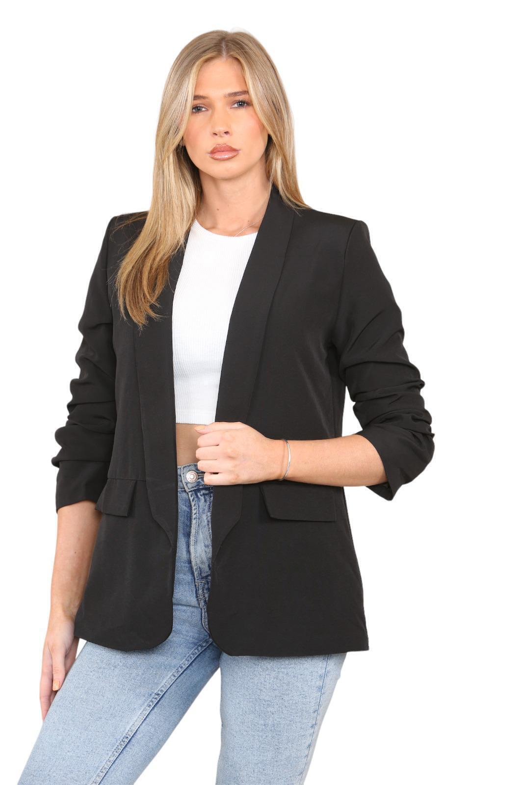 LUXE DIVA Women's Italian Longline Blazer Duster Coat