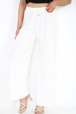Load image into Gallery viewer, LADIES CRINKLE CHEESE CLOTH WIDE LEG PLAZZO TRS
