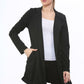 LUXE DIVA Women's Plus Size Longline Open Front Blazer
