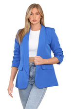 Load image into Gallery viewer, Woman’s fully lined blazer rouge sleeve collar dustar coat long Italian blazer

