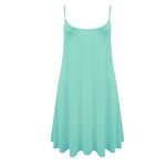 Load image into Gallery viewer, Women&#39;s Plain Cami Stretchy Flared Ladies Swing, Mini Dress Long Vest Top 8-22
