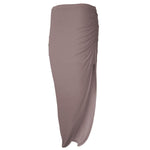 Load image into Gallery viewer, Ladies Ruched Slit Maxi Skirt Plain Stretchy Side Split Summer Party Long Skirt
