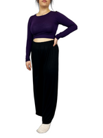Load image into Gallery viewer, Womens Ladies Plus Size Plain Palazzo Wide Leg Flared Trousers Pants UK 8 TO 26
