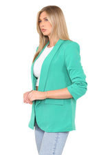 Load image into Gallery viewer, Woman’s fully lined blazer rouge sleeve collar dustar coat long Italian blazer
