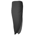Load image into Gallery viewer, Ladies Ruched Slit Maxi Skirt Plain Stretchy Side Split Summer Party Long Skirt
