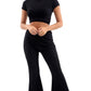 LUXE DIVA Women's Ribbed Crop Loungewear Co-Ord Set