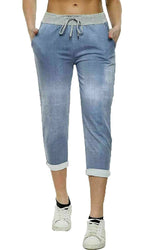 Load image into Gallery viewer, Women Joggers Italian Floral Print Trousers Casual Jogging Bottoms Ladies Pants

