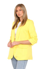 Load image into Gallery viewer, Woman’s fully lined blazer rouge sleeve collar dustar coat long Italian blazer
