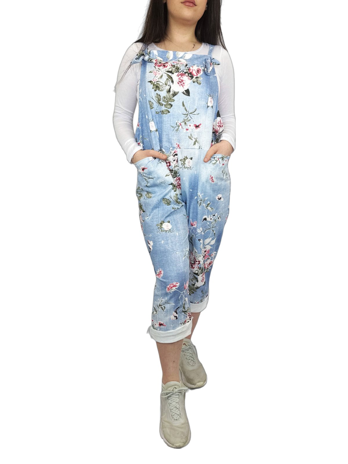 LUXE DIVA Women's Italian Lagenlook Dungarees Jumpsuit