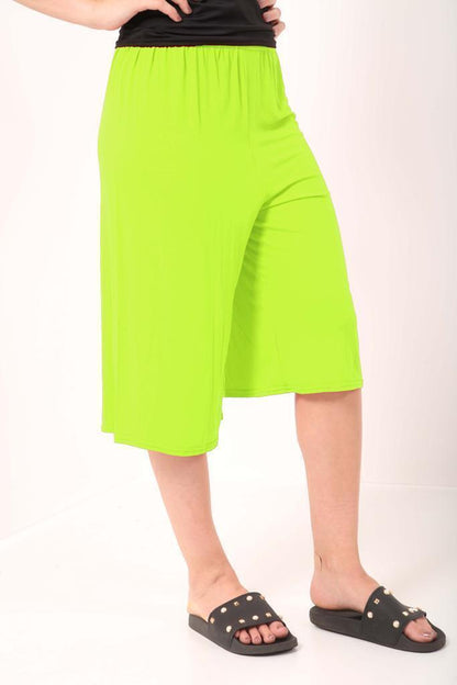 LUXE DIVA Women's Cropped Palazzo Wide Leg Shorts