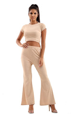 Load image into Gallery viewer, Women Ribbed Crop Loungewear Suit 2PCS Co-Ord Tracksuit
