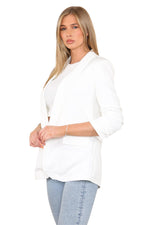 Load image into Gallery viewer, Woman’s fully lined blazer rouge sleeve collar dustar coat long Italian blazer
