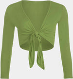 Load image into Gallery viewer, Women Tie Up Crop Shrug Wrap Bolero Ladies Cardigan Top Size
