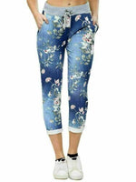 Load image into Gallery viewer, Women Joggers Italian Floral Print Trousers Casual Jogging Bottoms Ladies Pants
