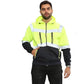 MenÕs Hi Vis Hoodie Ð 5 Zip 4 Pocket Reflective Work Sweatshirt