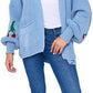 LUXE DIVA Womens Knitted Cherry Print Balloon Sleeves Cardigan