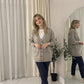 LUXE DIVA Women’s Longline V Neck Cardigan 5 Button Oversized Knit