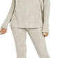 LUXE DIVA Ladies Chunky Cable Knitted Polo High Neck Top Leggings Lounge wear Suit Set