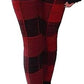 LUXE DIVA Womens Knitted Tartan Winter Leggings Ladies Soft Warm Wool Christmas Retro Pants Warm Trousers