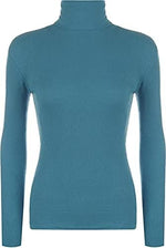 Load image into Gallery viewer, LUXE DIVA Women Ladies Ribbed Stretch Polo Turtle Neck Rib Top Jumper UK Size S/M-XXXL
