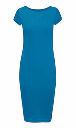 Load image into Gallery viewer, Ladies Short Sleeve Midi Dress Bodycon Cap Maxi Midi Dress
