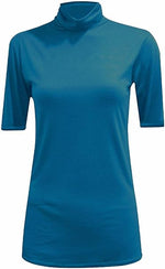 Load image into Gallery viewer, Womens Ladies Turtle Polo Neck Jumper Short Sleeve Top High Neck T Shirt Top Plus 16-26
