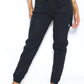 LUXE DIVA LADIES DRAWSTRING COMBAT SIDE POCKET PLAIN CUFF BOTTOM LEGGING / TRS
