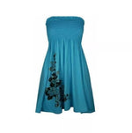 Load image into Gallery viewer, Ladies Sheering Boobtube Gather Bandeau Ruched Top with Side Flower Printed Sheering Top
