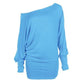 LUXE DIVA One Off-Shoulder Tops with Long Sleeves, Off Shoulder Batwing Jumper, Ladies Batwing Top in Black, Red, White Plus 21 Colors More UK